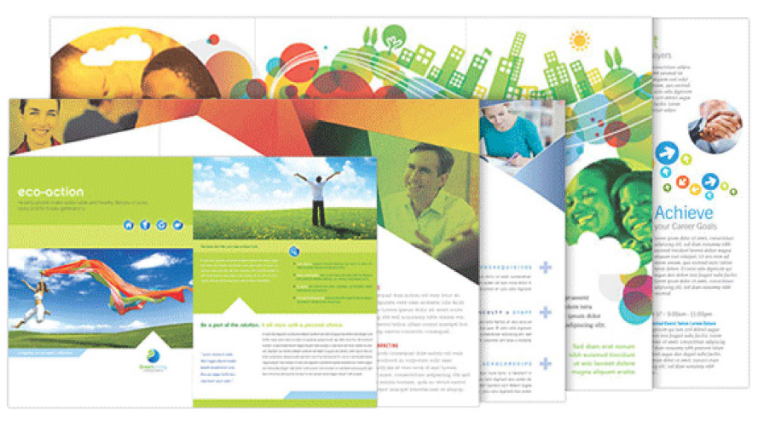 Eco brochure examples printed by MPX Group