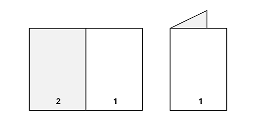 Common 2-panel bifold brochure diagram